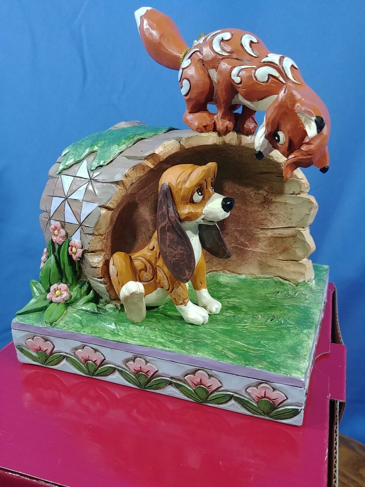 Jim Shore Disney Traditions Fox and the Hound on Log Figurine 6008077
