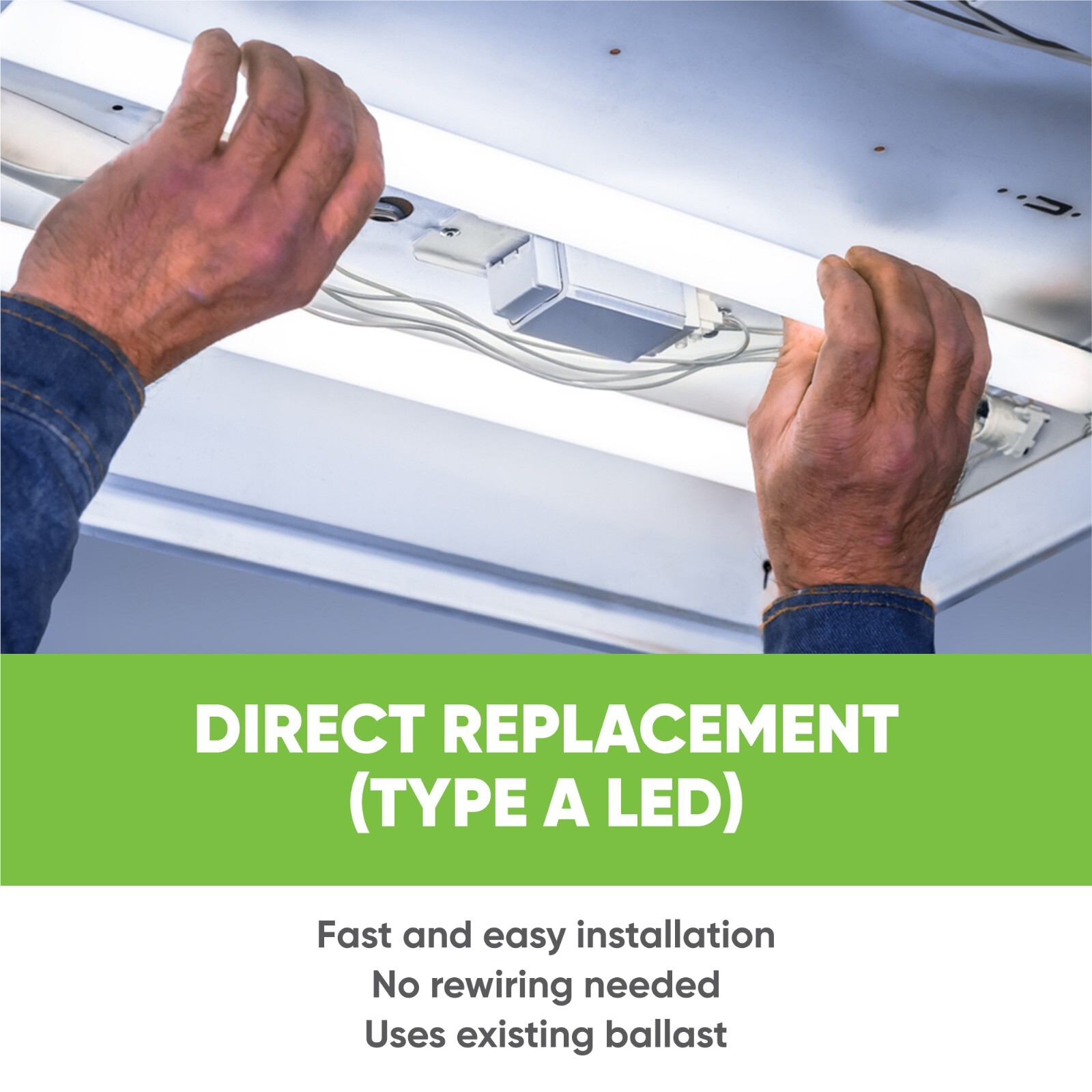 5 ft. T8 G13 LED Type A Plug & Play Replacement for 58W TLD58W