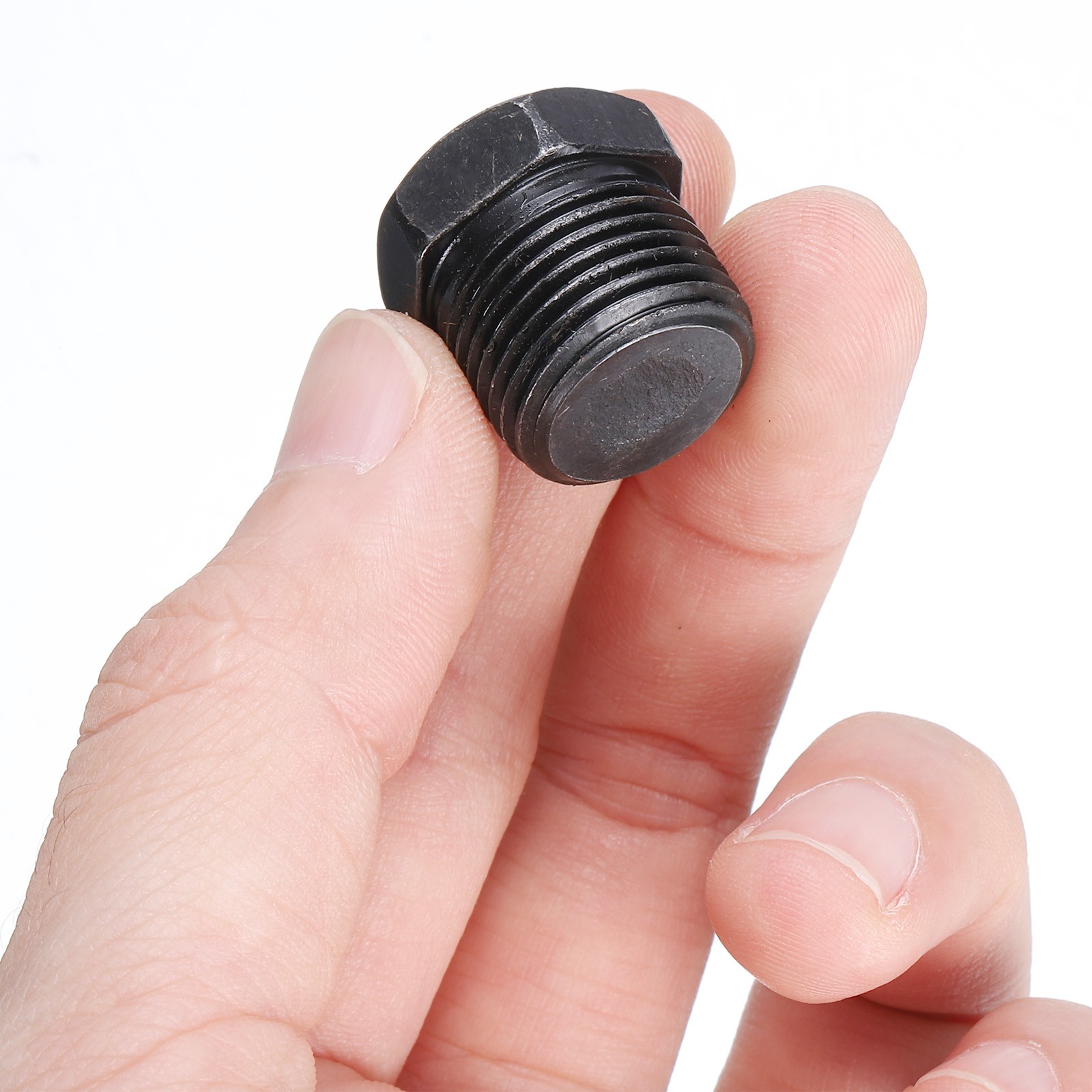 3/8 NPT Male Outer Head Hex Thread Socket Pipe Plug Fitting, 5Pcs, Black