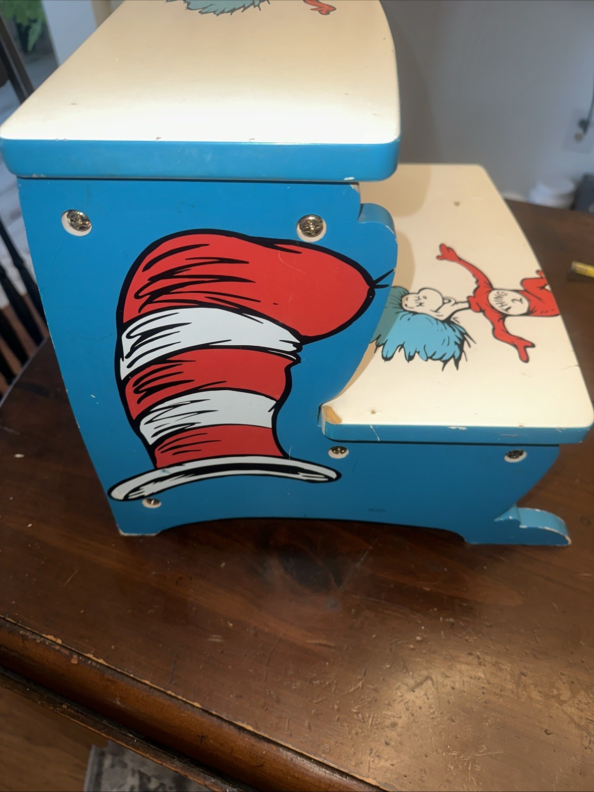 Vtg. Thing 1 Thing 2 Children’s Step Stool Used Good Condition See Photos