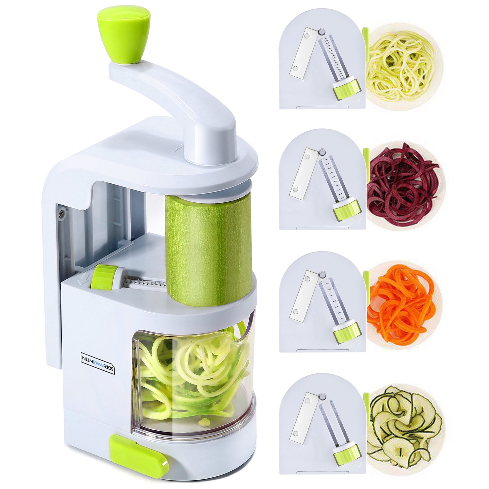 Spiralizer Vegetable Slicer (4-in-1 Rotating Blades) Heavy Duty Veggie Spiral...