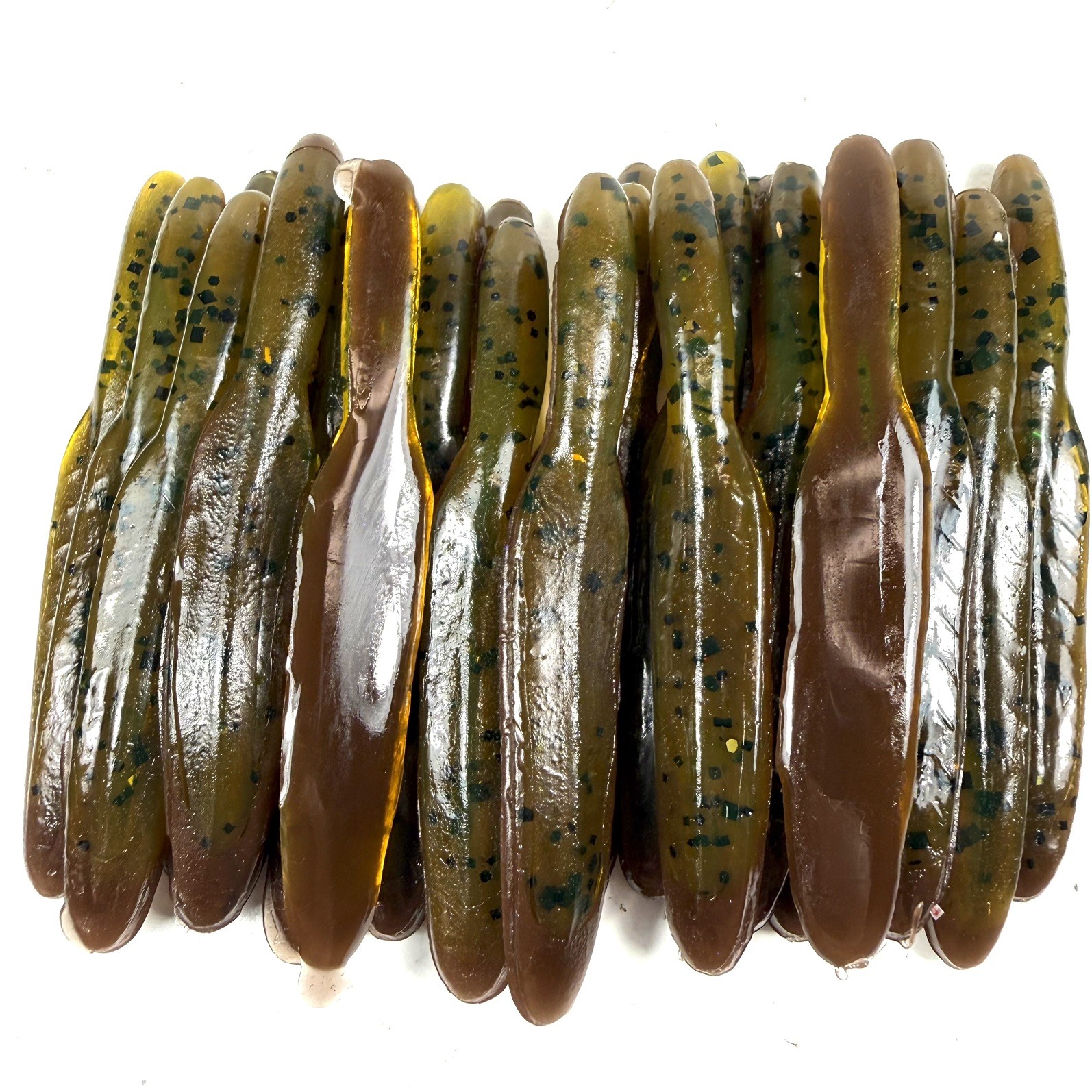 25 Hand Poured 3” Reaper Plastic Worms  “Summer Moss”