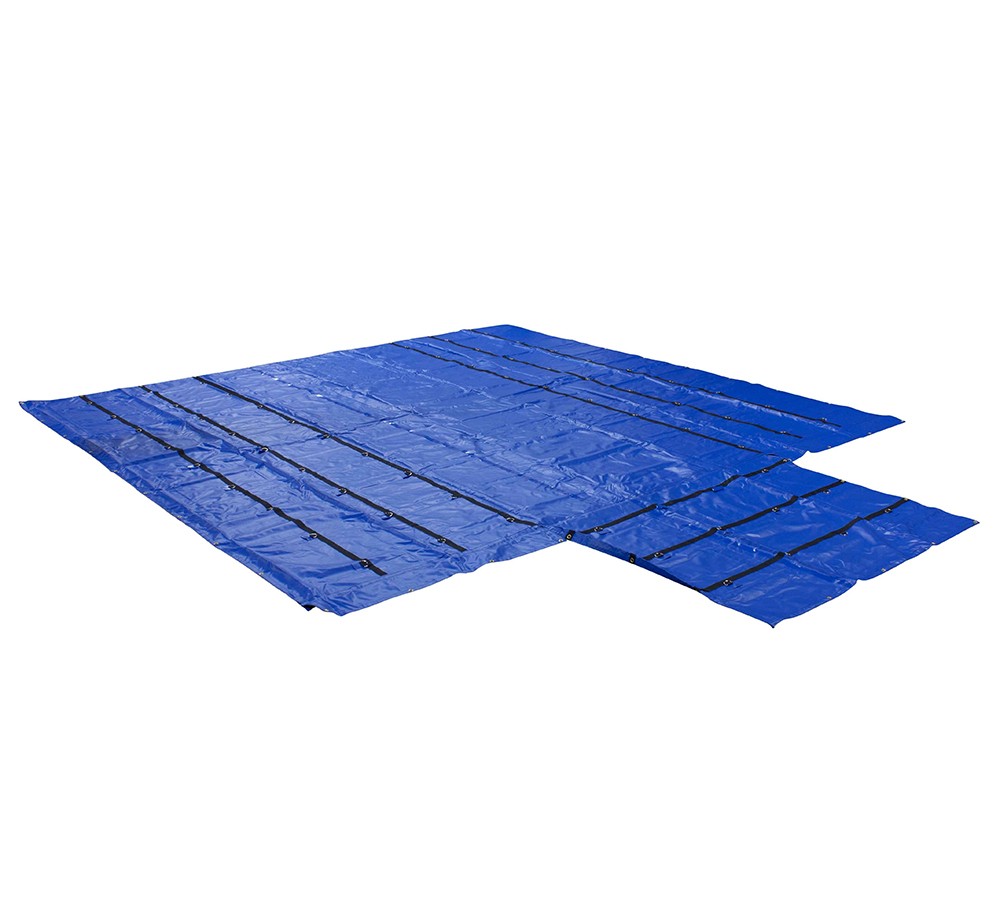 Flatbed Heavy Duty Waterproof 18oz Vinyl Lumber Tarps 20' x 27' (6' Drop) - Blue