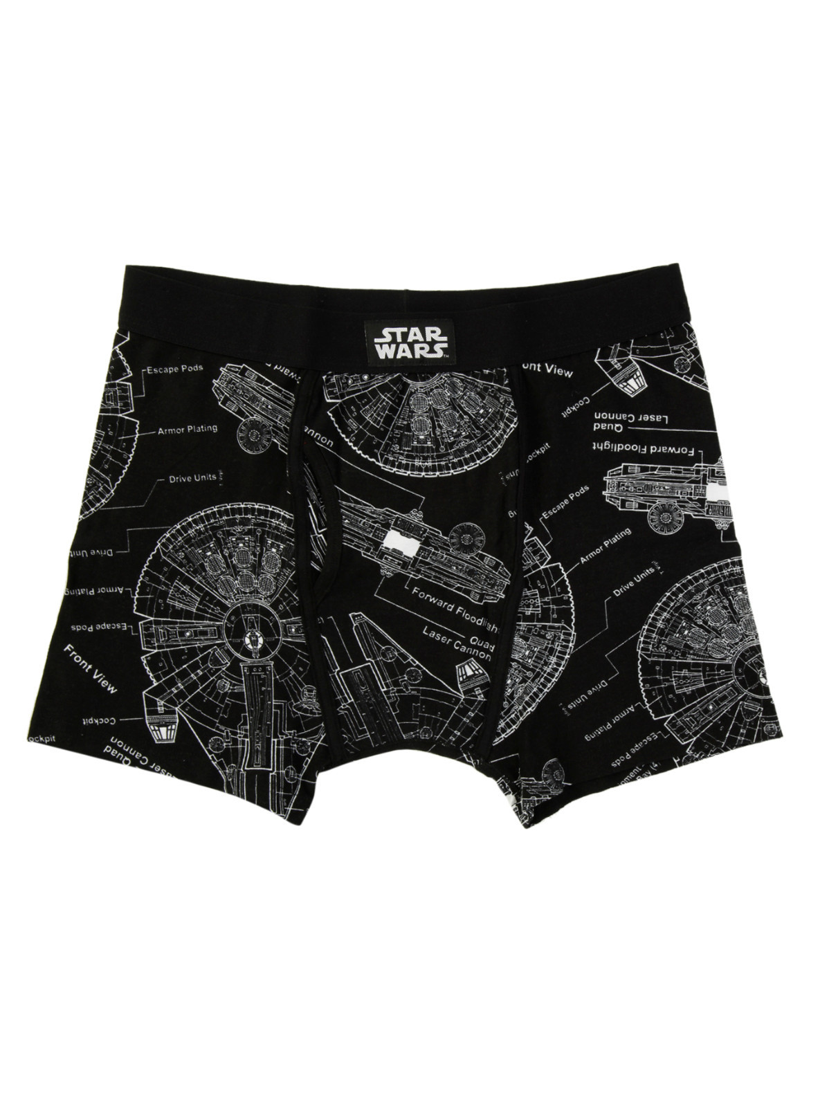 Star Wars Millennium Falcon Han Solo Vehicle Men's Boxer Briefs Underwear S-M