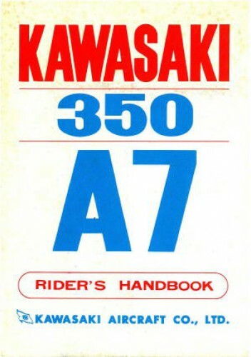 1970-1971 Kawasaki A7 Avenger 350 Motorcycle Owners Manual