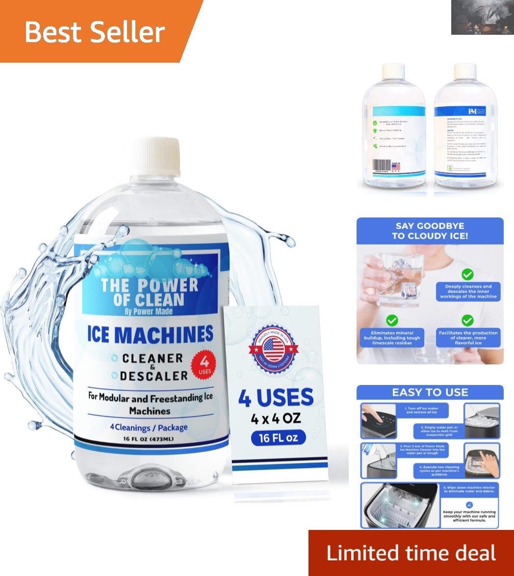 Universal Ice Maker Cleaner & Descaler 16 fl Oz - Ensure Refreshingly Clear Ice
