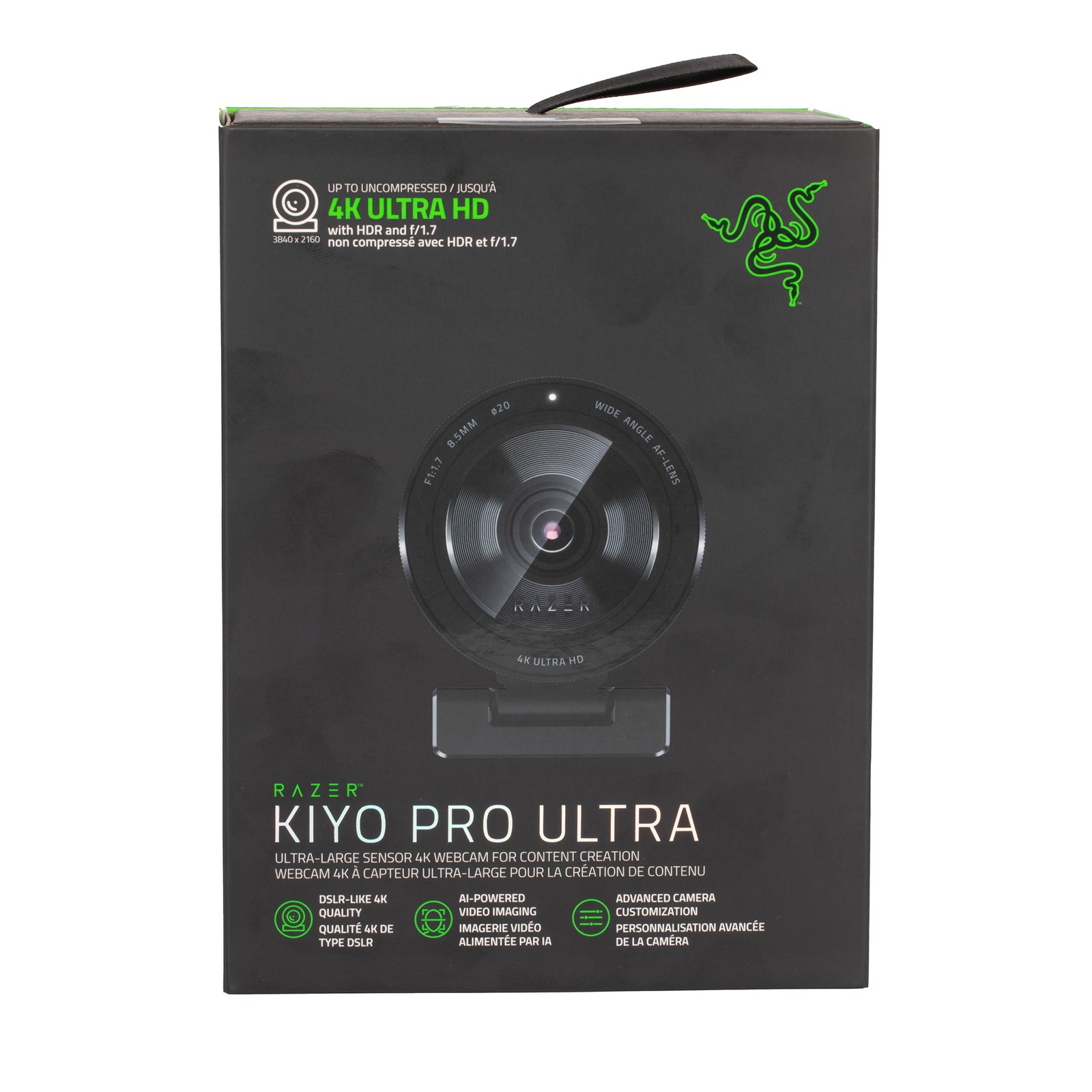 Razer Kiyo Pro Ultra 4K Webcam: Large Sensor - Auto Light Correction - Built-in