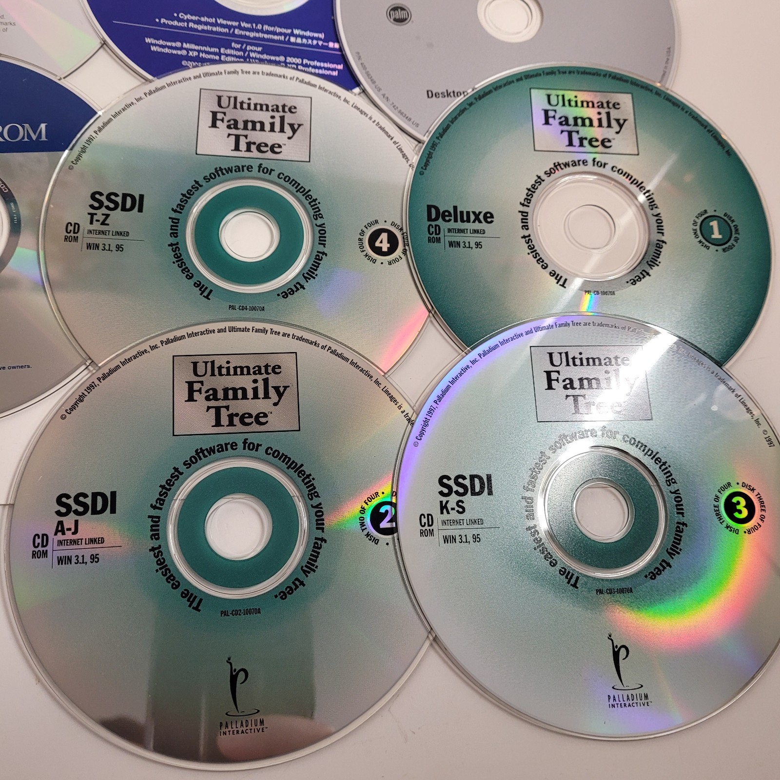 PC Software and Installation Media Lot Microsoft Windows, Family Tree 37 Discs