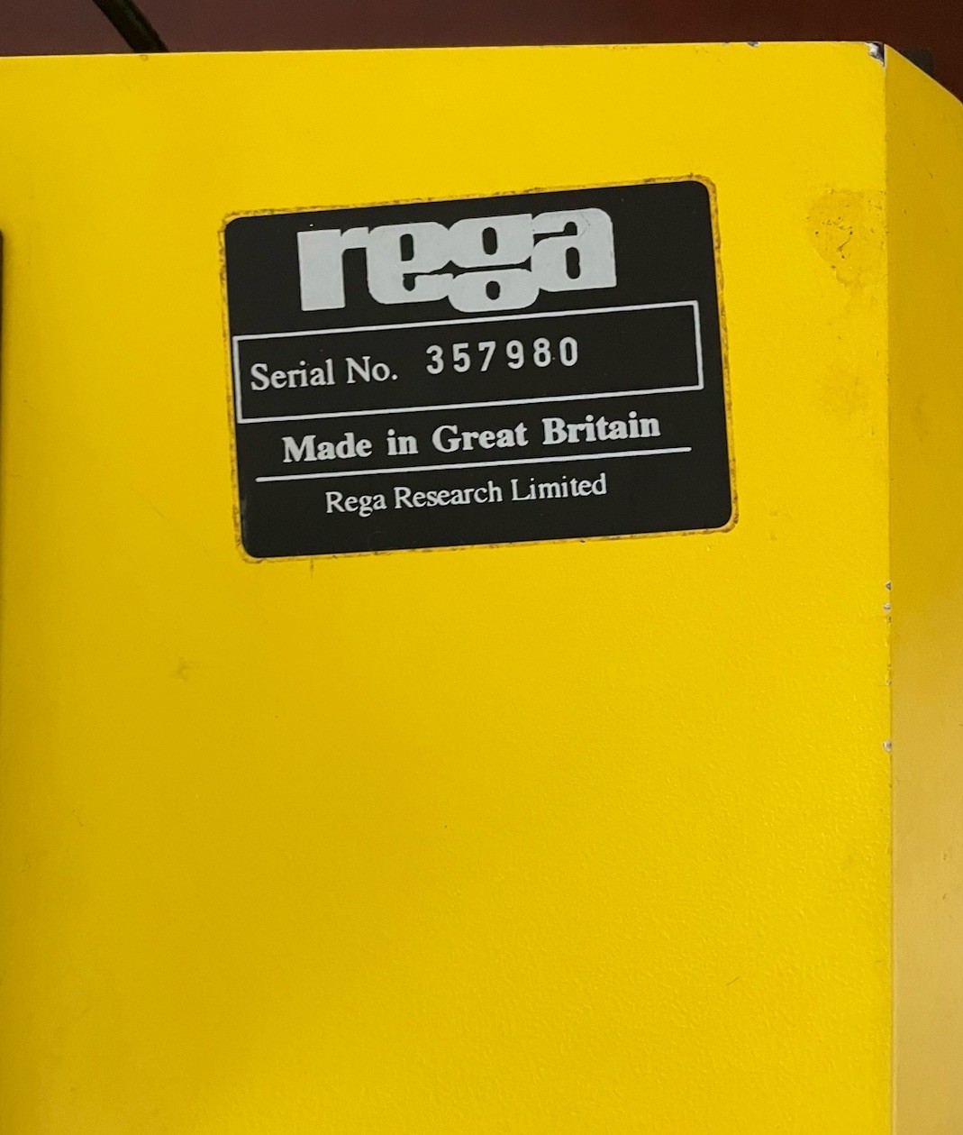 Rega P3 Turntable Yellow missing lid