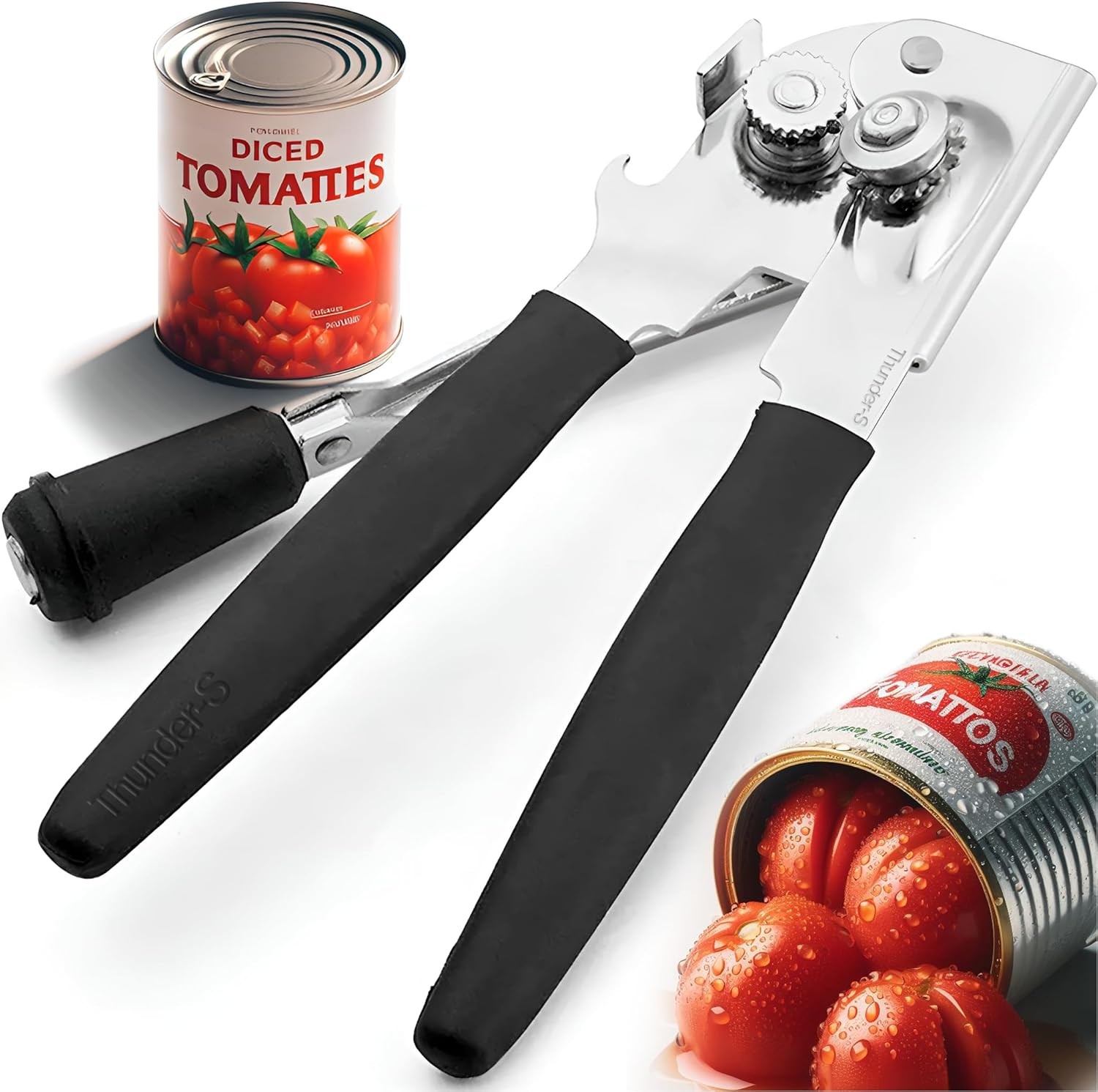 Heavy Duty Commercial Can Opener - Manual Hand Held - Industrial Large, Black