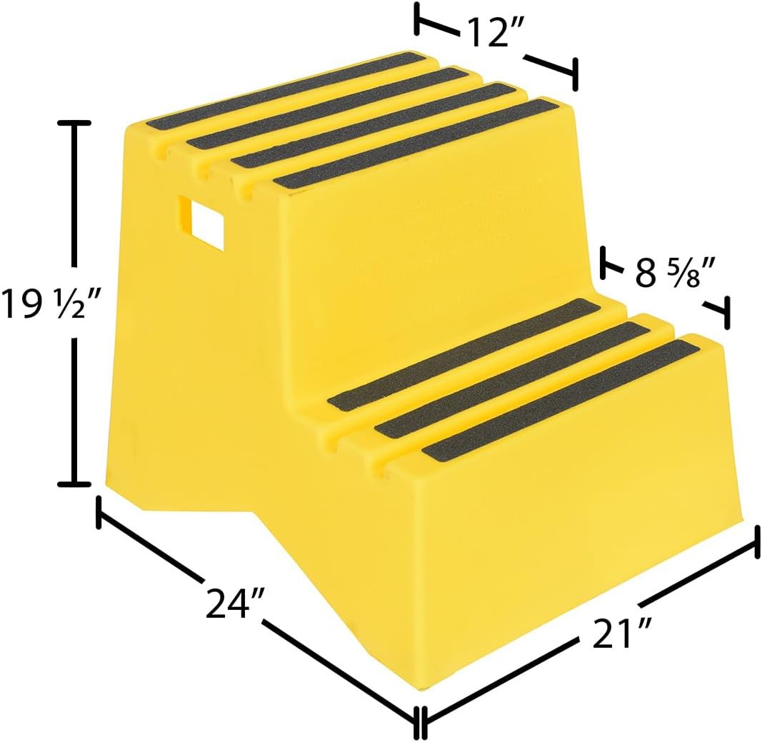 VST-2-Y Polyethylene Step Stool, 2 Step, Yellow