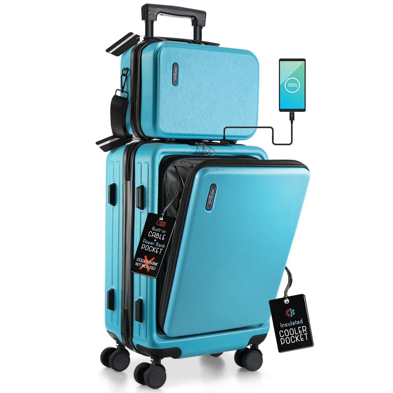20 Inch Carry On Luggage 22x14x9 Airline Approved, Carry On Suitcase with Whe...