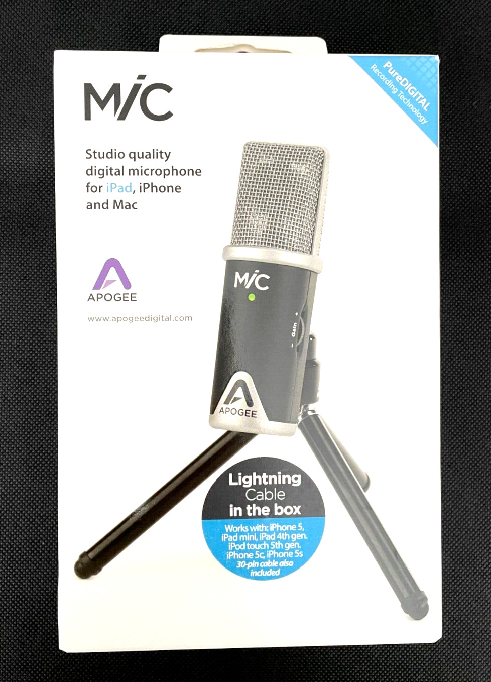 MIC APOGEE STUDIO QUALITY DIGITAL MICROPHONE for IPAD, IPHONE & MAC