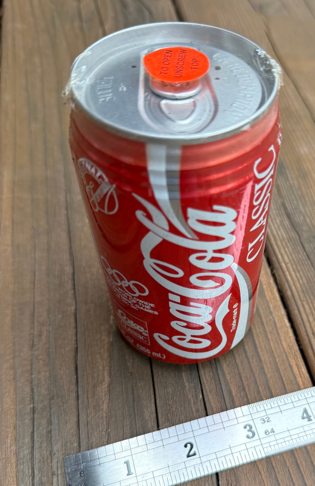 New NOS Vingtage Coke Coca-Cola Classic Can Safe - 1980's Olympics Nutrasweet
