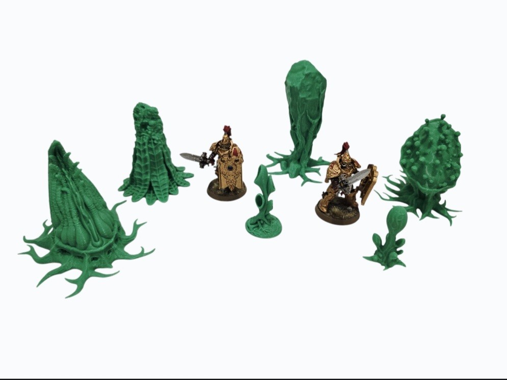 3D Printed Tabletop War Terrain Alien Plants Set E Perfect For 40K / Kill Team