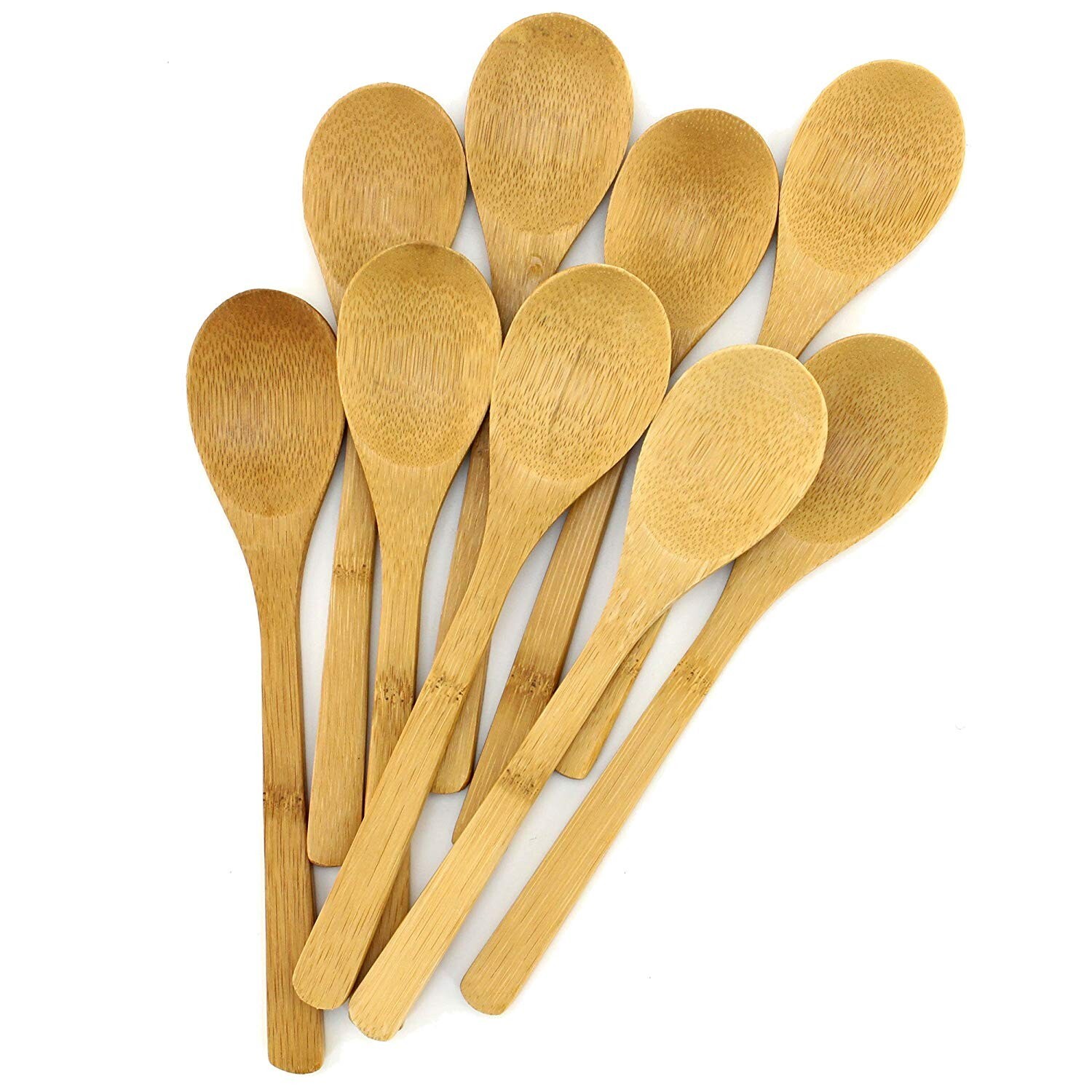 8" Reusable Solid Bamboo Deluxe Dinner Spoon - Dining Flatware - Kitchen Utensil