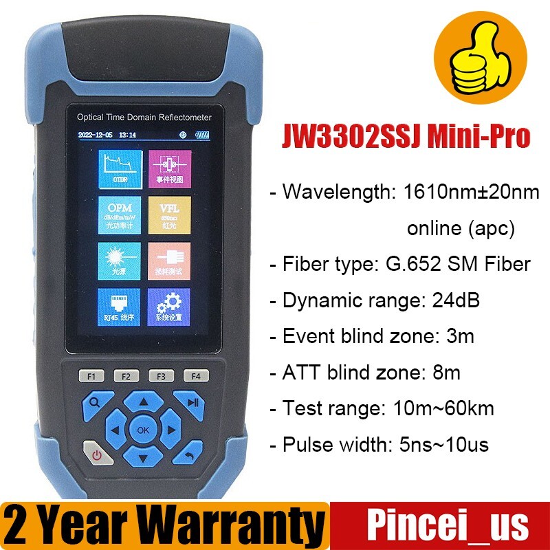 1610nm±20nm Online(APC) JW3302SJ Mini-Pro OTDR Optical Time Domain Reflectmeter