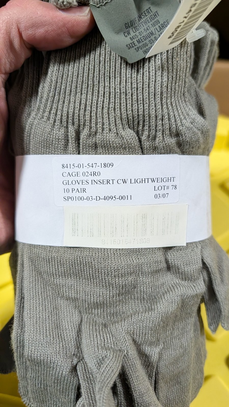 Lightweight Gloves Insert CW - 10 Pairs Medium/Large