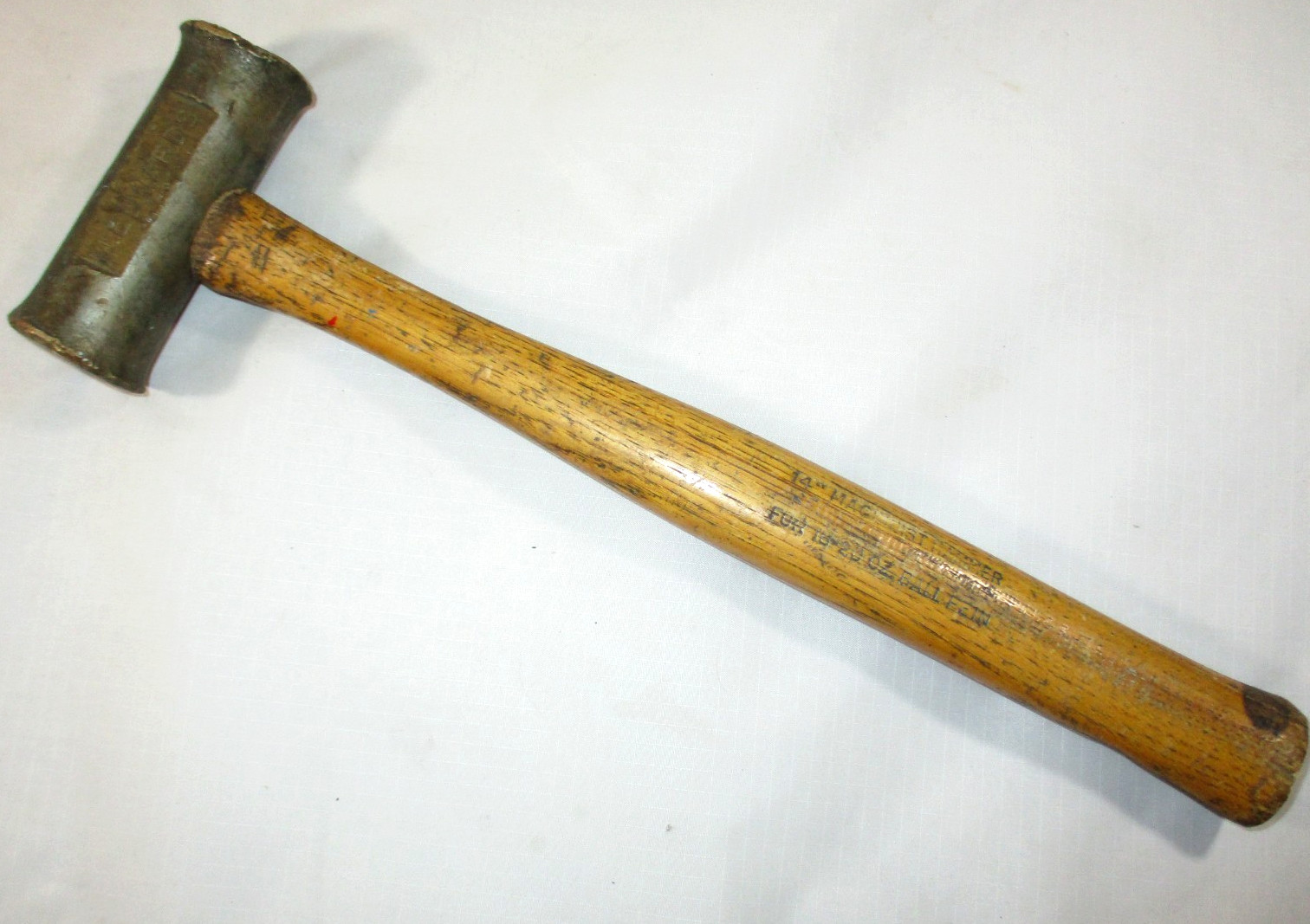 Vintage Brass Head No Spark Hammer W/Wooden Handle~Unique Piece~26 oz~Used