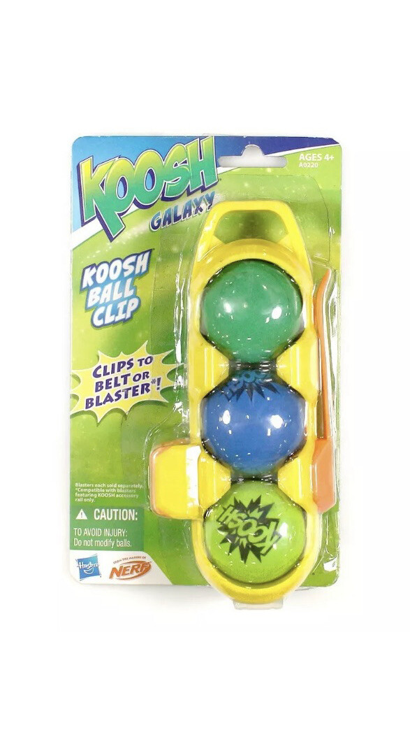 Nerf Hasbro Koosh Belt Clip Galaxy 3 BALL Attach to Koosh Blaster New