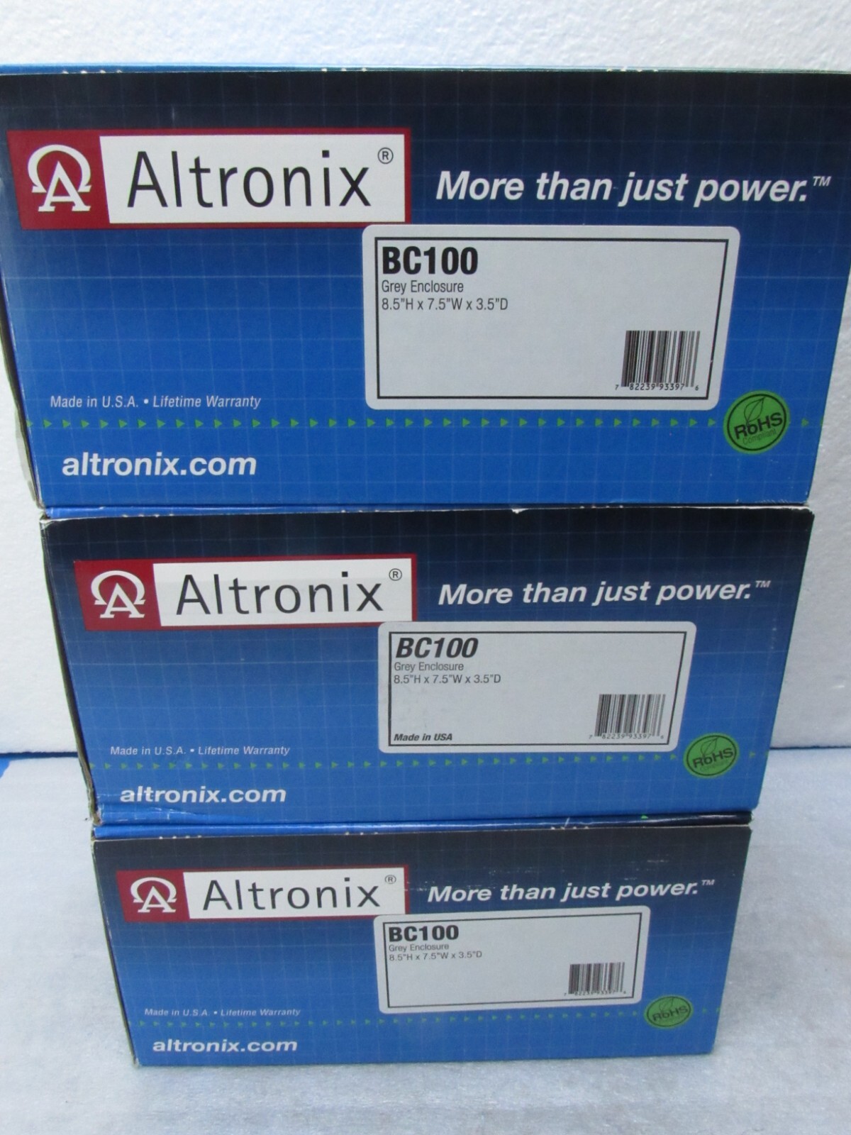 (Lot of 3) Altronix BC100 Power Supply/Battery Enclosure 8.5"x 7.5"x3.5" [CTSL]