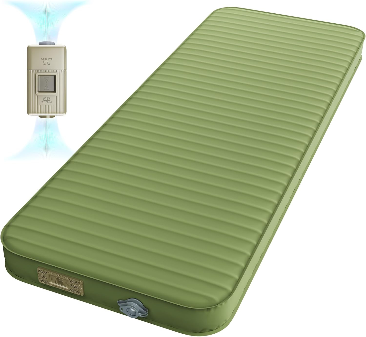 Camping Sleeping Pad, 4" Ultra-Thick Memory Foam Camping Mat with Built-In Elect