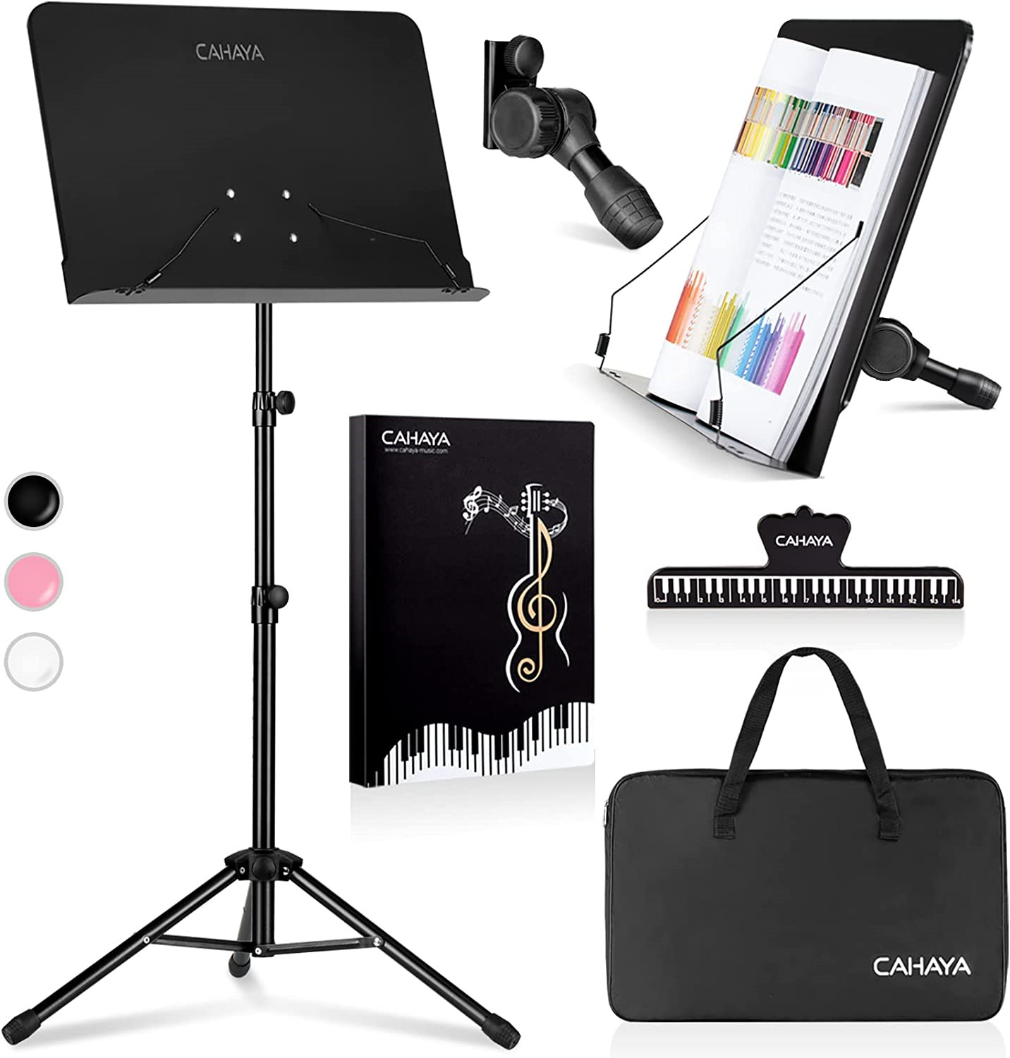 CAHAYA 5 in 1 Dual-use Sheet Music Stand & Desktop Book Stand Metal Portable &