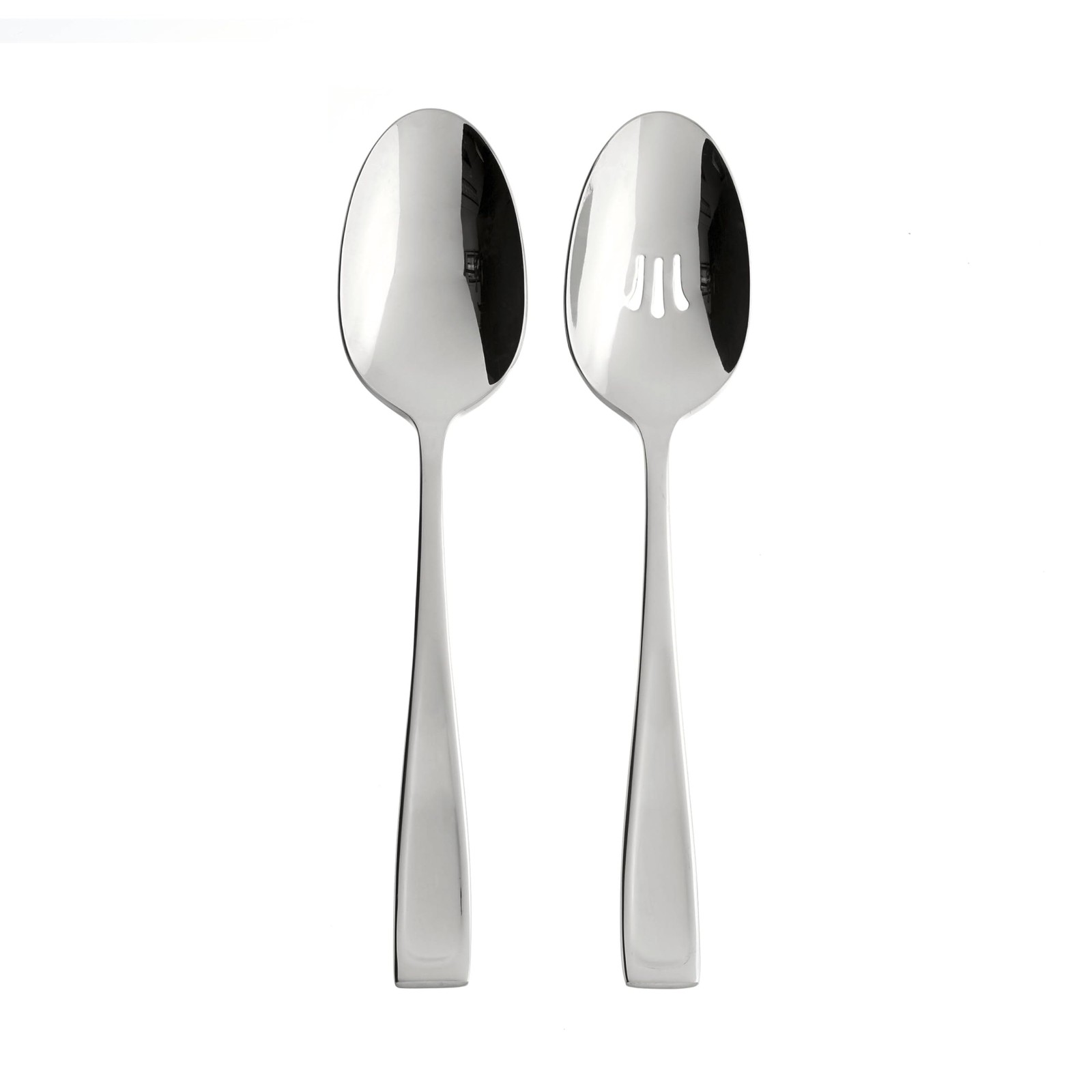Modern Silverware Set with 2 Serving Spoons - Classic Stainless Design
