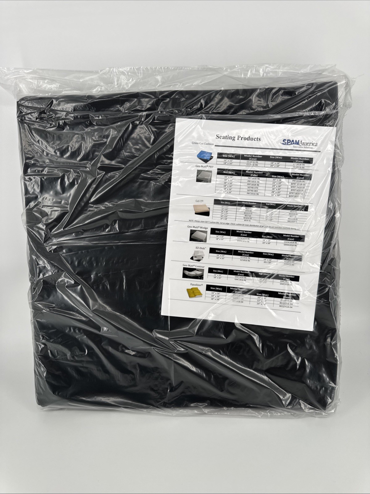 Span America Geo-Matt Prt Cushion 18"W x 18”L With Cover-Brand New!