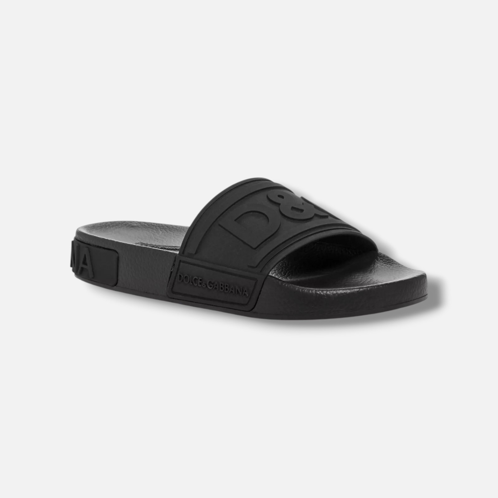 Dolce&Gabbana Women's Black Logo Pool Slide Sandals Shoes Size EU:37 US:7