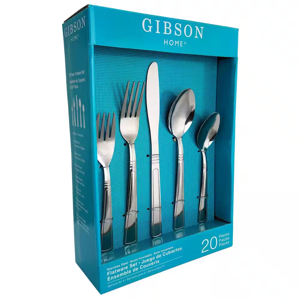 Creston 20 Piece Stainless Steel Flatware Set with Tumble Finish