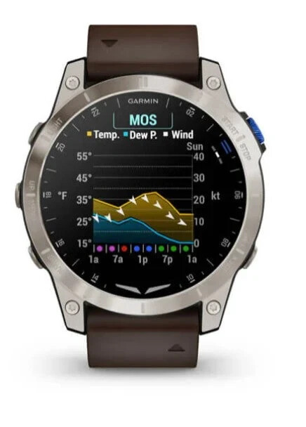 Garmin D2 Mach 1 GPS Aviator Smartwatch Leather