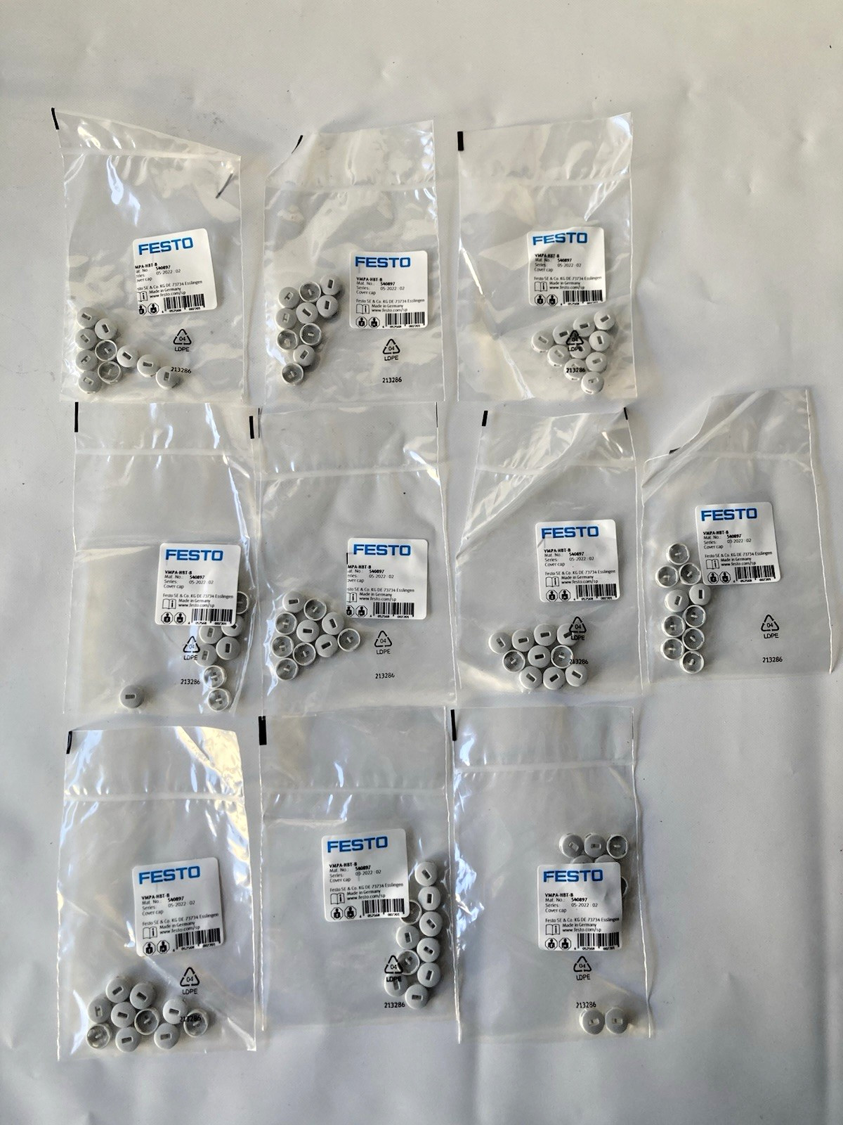 Lot of 10 bags of 10 x NEW FESTO VMPA-HBT-B, COVER CAP, 540897