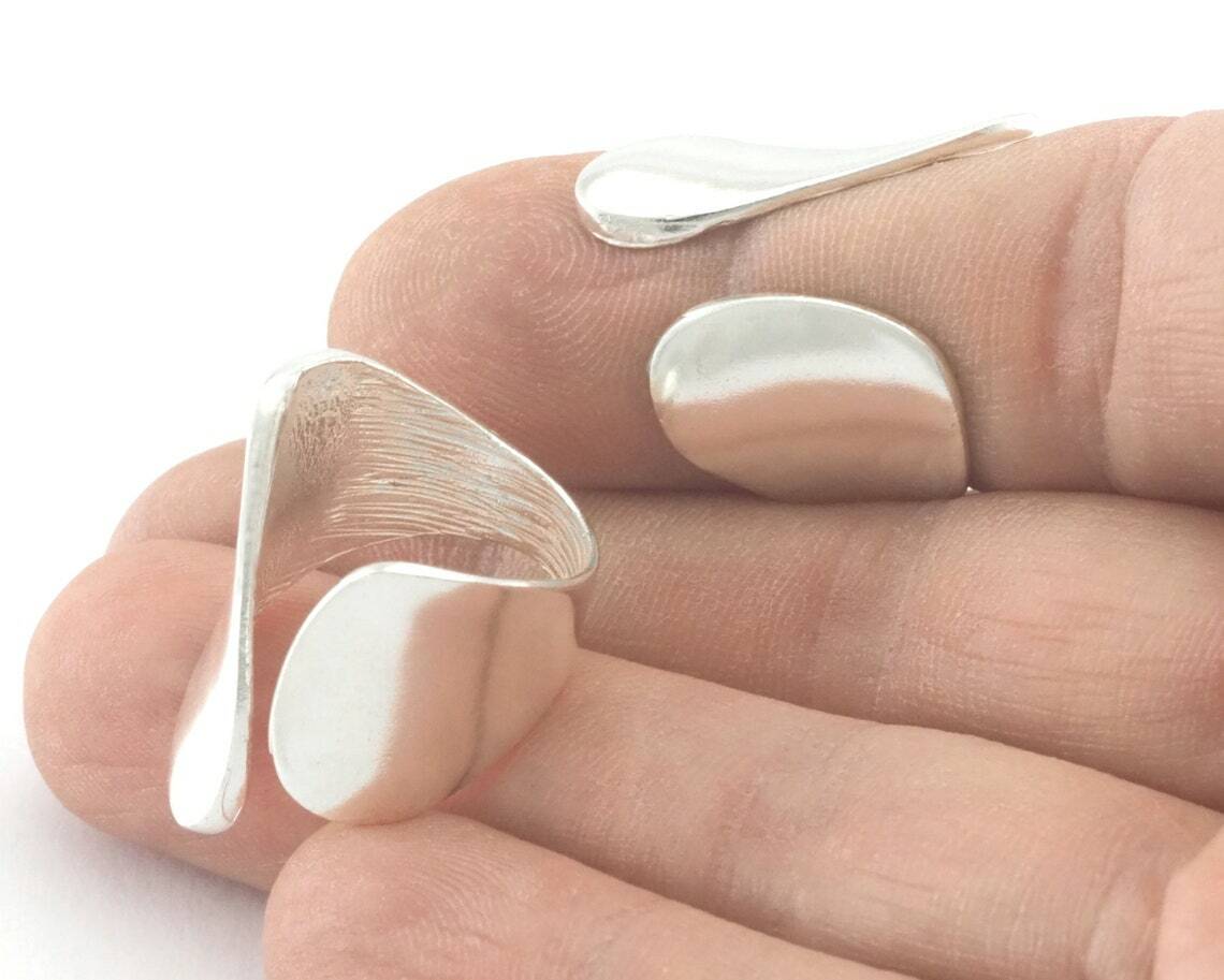 Adjustable Ring Shiny Silver Plated Brass 26mm (16.5mm 6US inner size) 746
