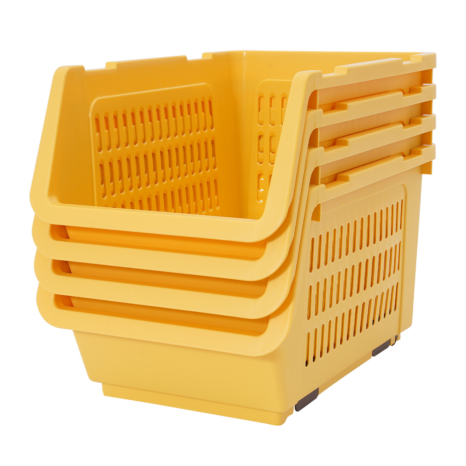 Stacking Storage Baskets Movable PP Storage Bins For Kitchen Bedroom Basket Kits