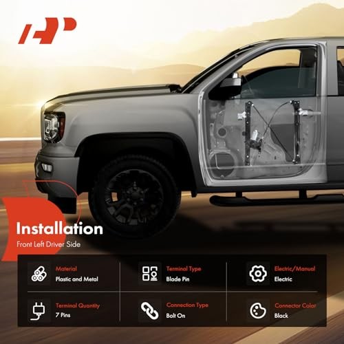 Electric Power Window Regulator with Motor Compatible with Front Driver