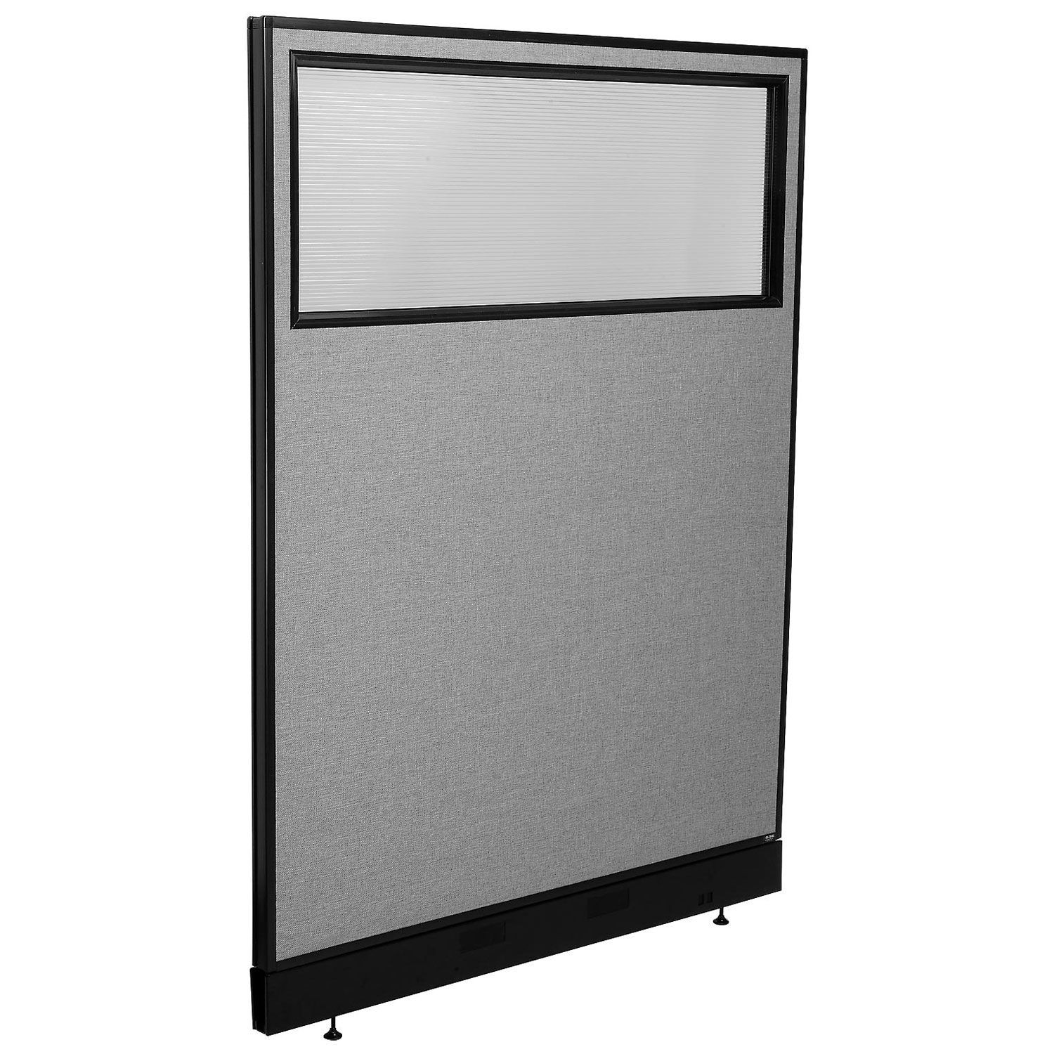 48-1/4"W x 64"H Office Partition Panel with Partial Window  Raceway Gray