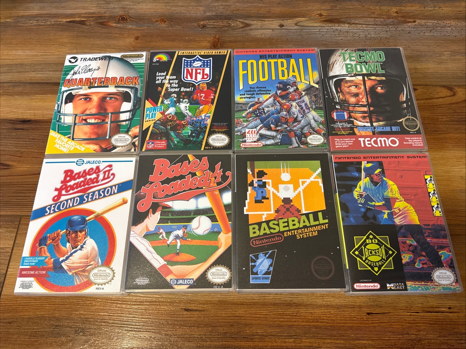 8 Lot NES Custom Game Cases  Football Baseball