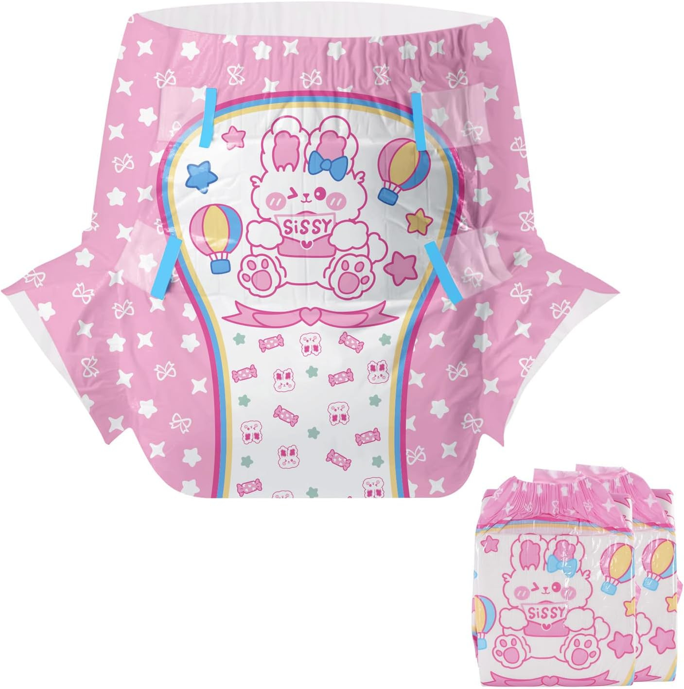 CutiePlusU Adult Diaper Sample 2 Pack Overnight Absorbency Medium Tabs