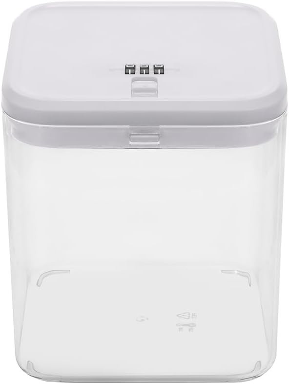 Clear Medicine Lock Box W/ code Small Food Snack Phone medication Lock Boxes
