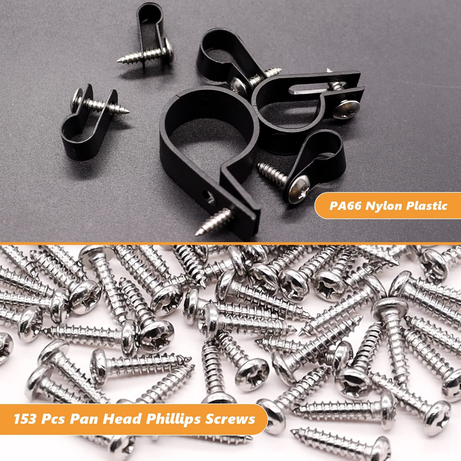 222PCS Cable Clips Wire Clips Assortment Kit Nylon Plastic R-Type Cable Clamps 6