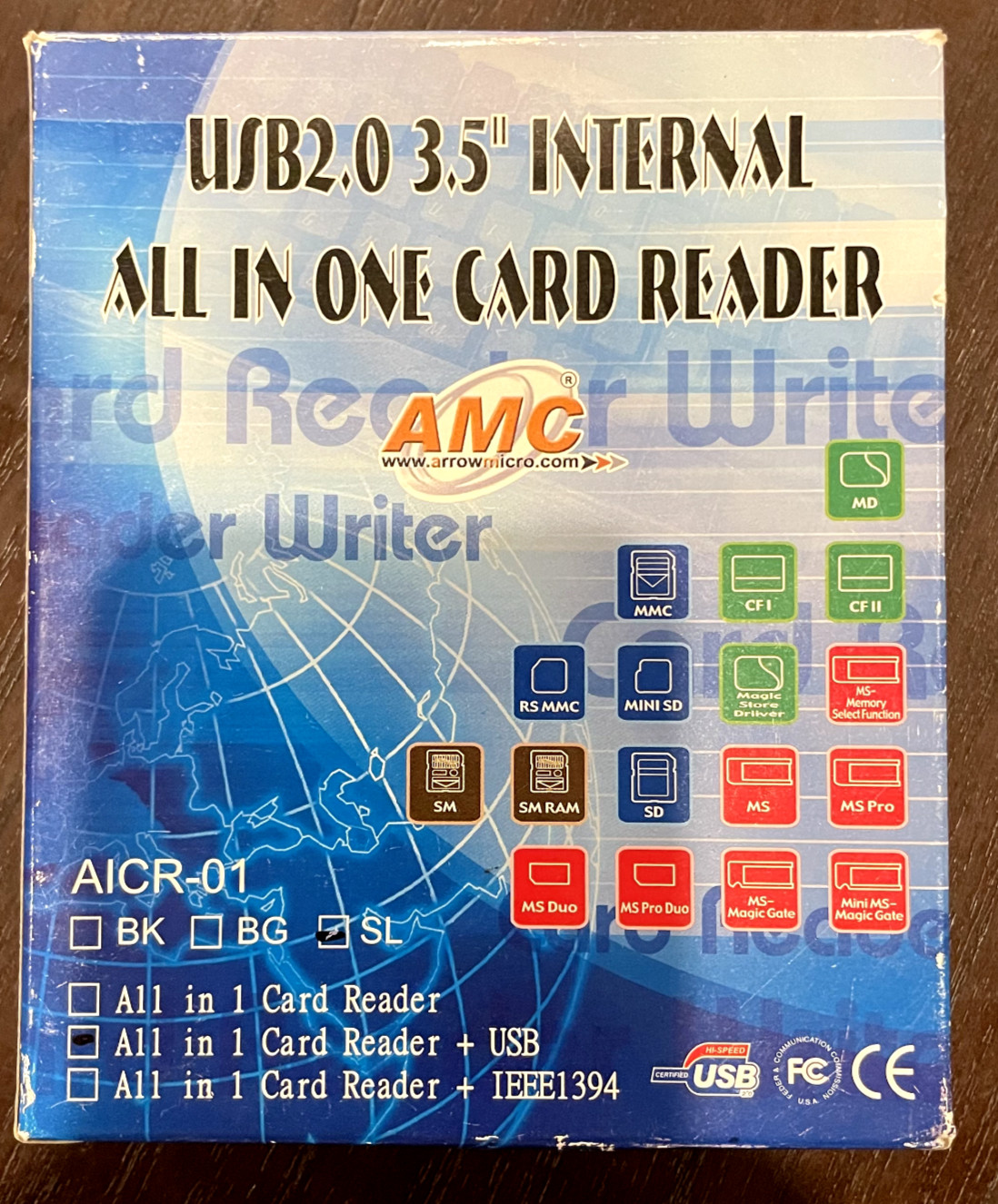 AMC AICR-01 USB 2.0 3.5" All In One Internal Card Reader NEW UNUSED