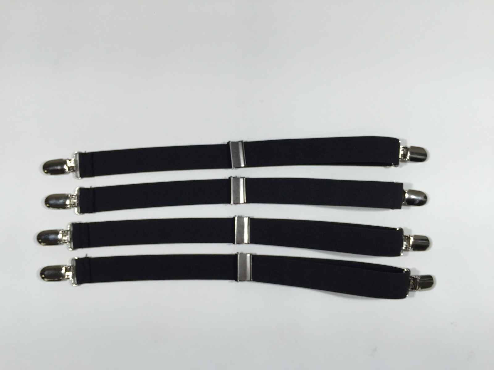 Military 4pk Shirt Stay Garters With Gator Clip BLACK World's Best Made in USA