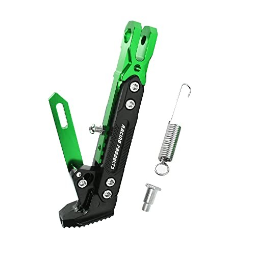 Motorcycle CNC Kickstand Adjust Tripod Holder Universal Aluminum Motor Green
