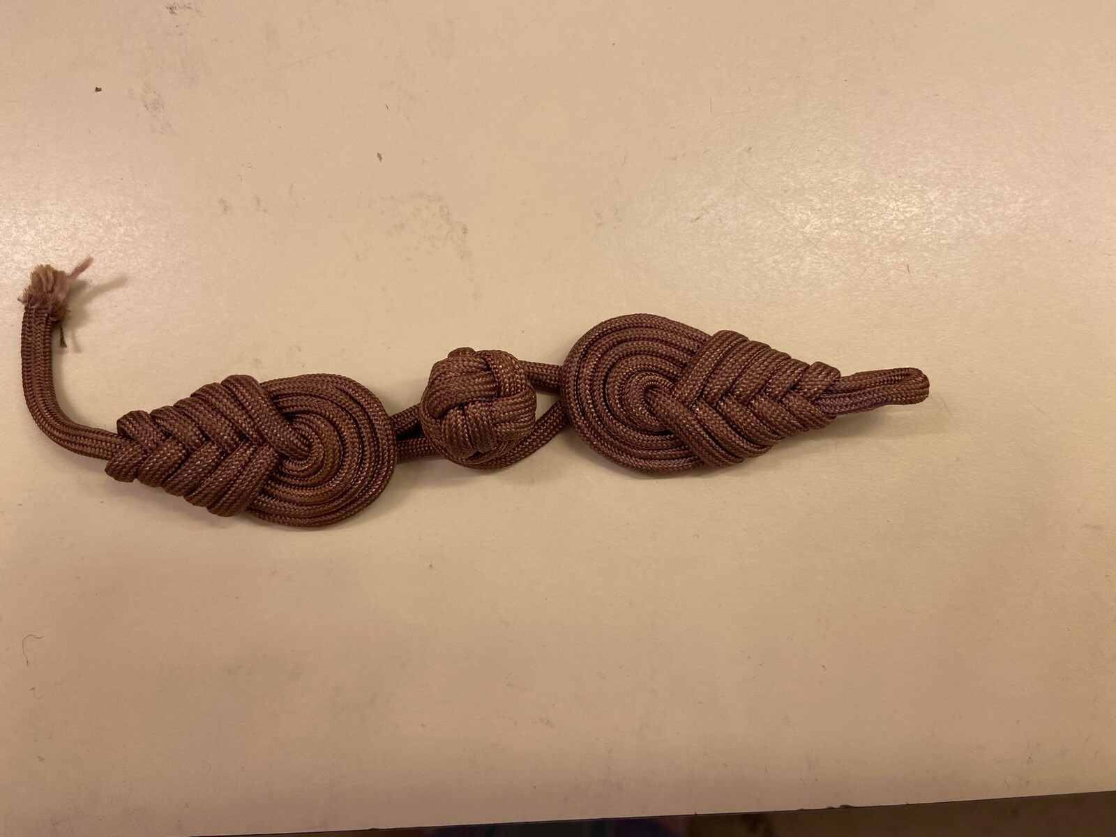 Very Vintage SHINY BROWN Braided FROG CLOSURE 5 1/2" L0ng