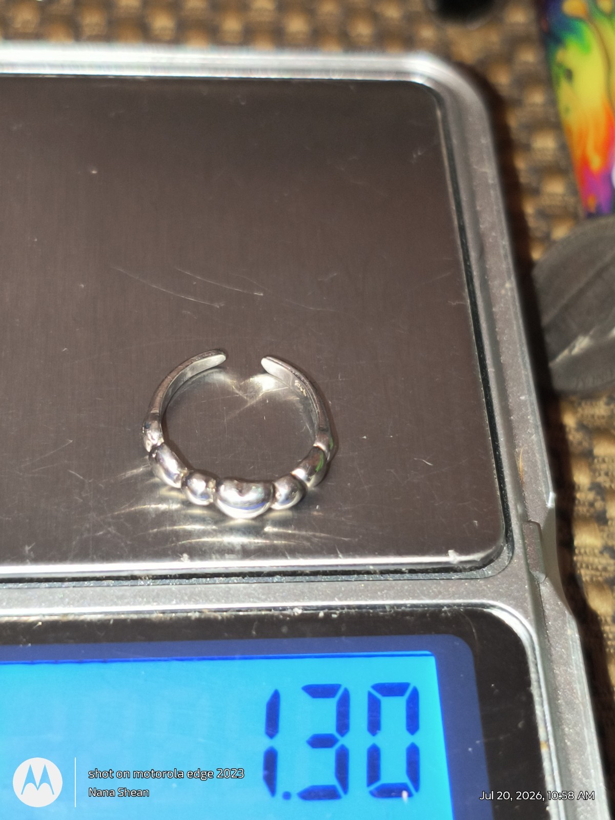 Silver Adjustable Heart Toe Ring Size 3#373