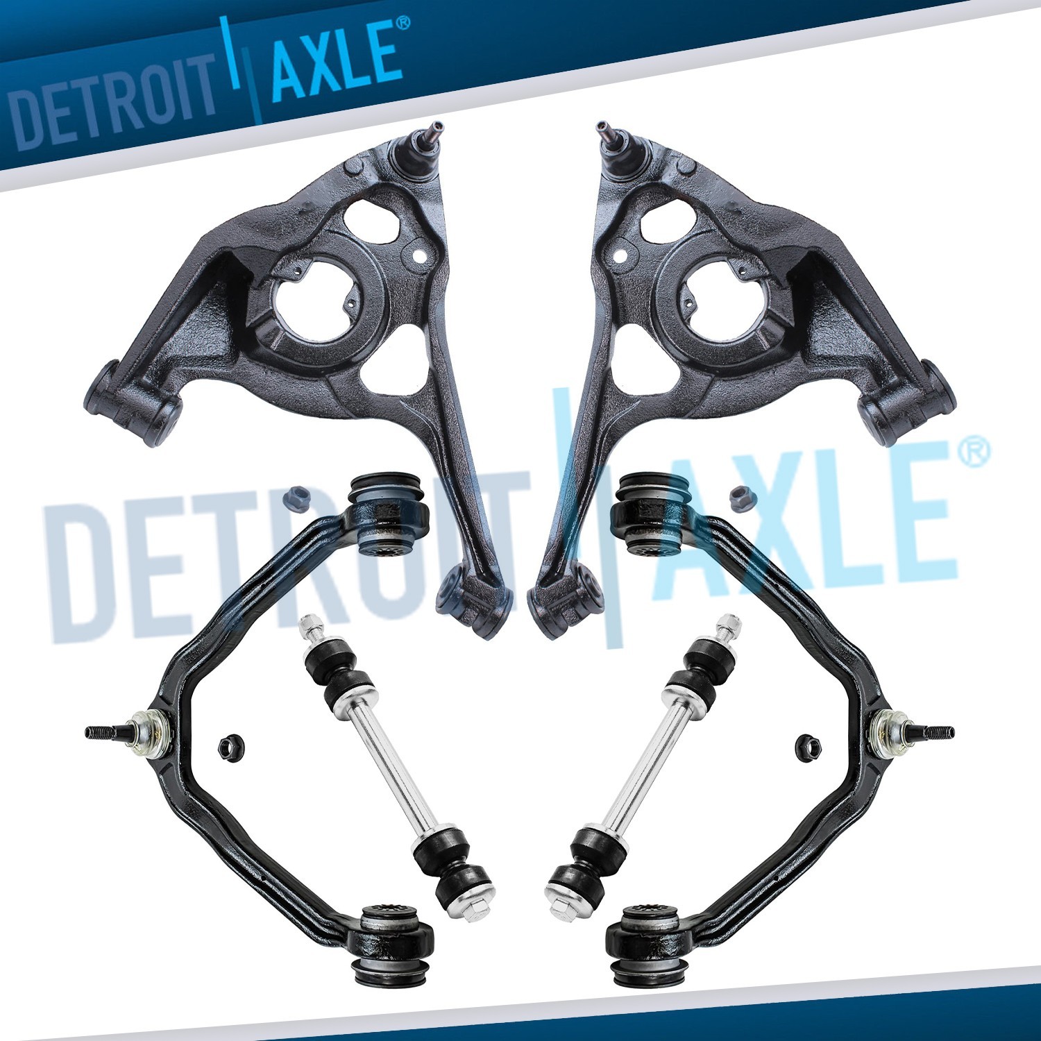 RWD 6pc Front Lower Upper Control Arms Ball Joints for 03-14 Express Savana 1500