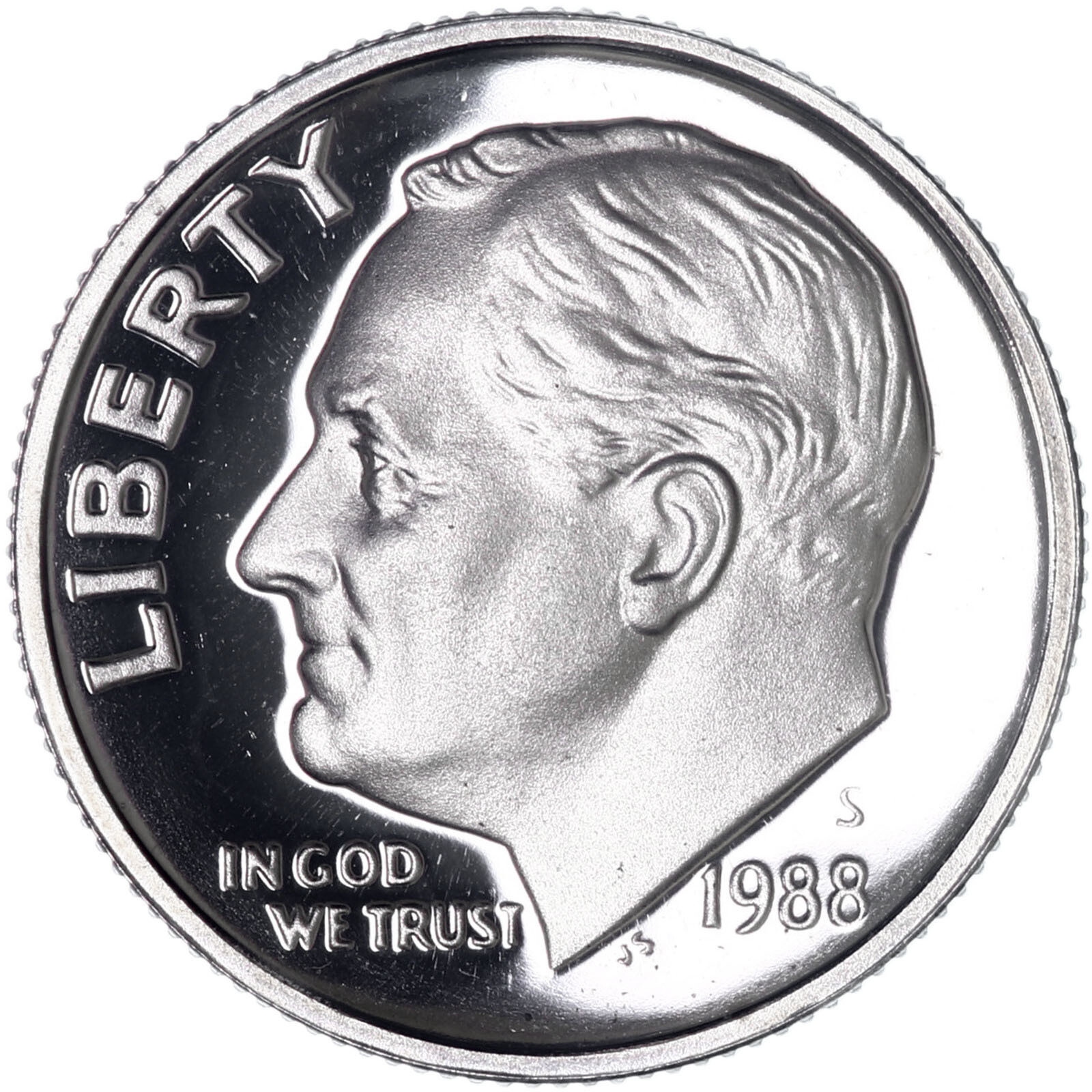1988 S Roosevelt Dime Gem Deep Cameo CN-Clad Proof US Coin