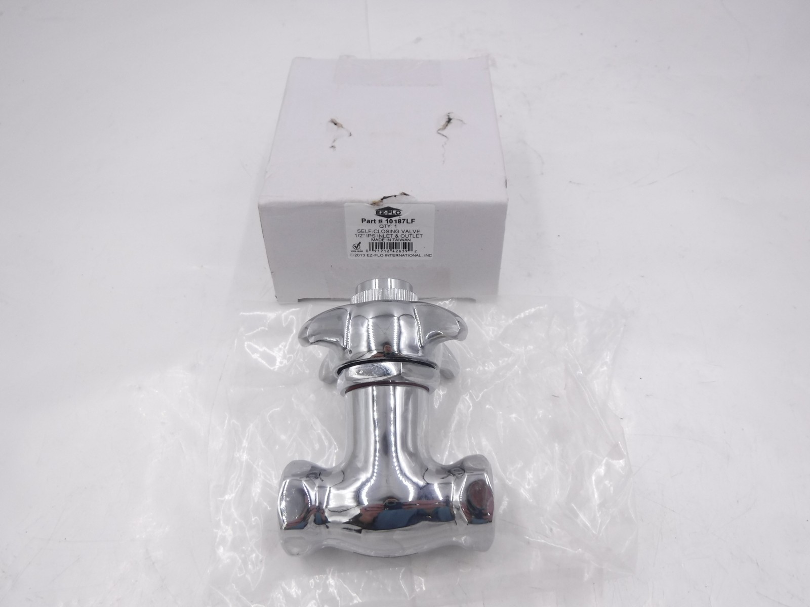 EZ-FLO 1/2"FNPT Chrome Self Closing Stop Valve 10187LF