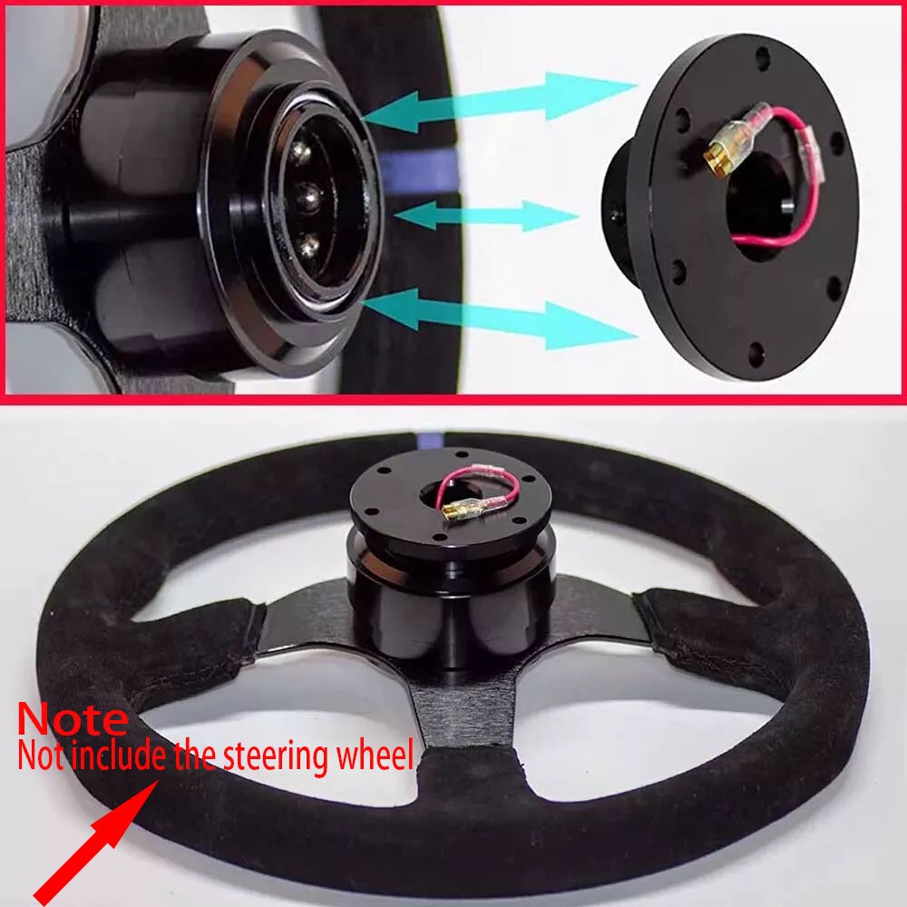 Black Universal Car Steering Wheel Quick Release HUB Adapter Snap Off Boss Kit